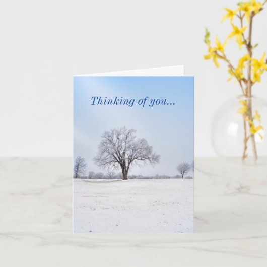 Hervorragende Winterbaumdenken Karte (Gelbe Blume)