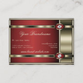 Hervorragender Chrome-Effekt mit dunkelrotem Farbt Visitenkarte (Rückseite)