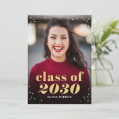 Hervorragender Class-bearbeitbarer Color-Abschluss Einladung (Stehend Vorderseite)