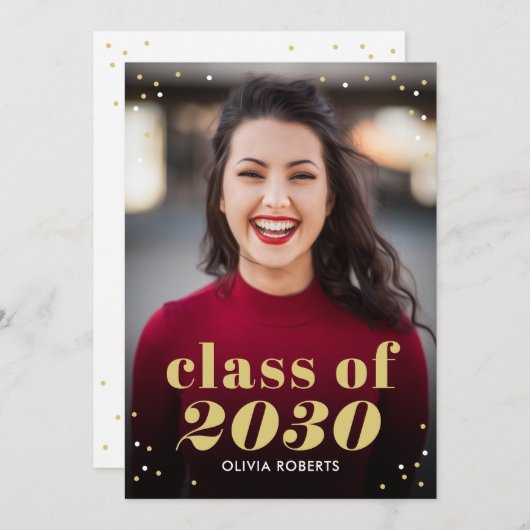 Hervorragender Class-bearbeitbarer Color-Abschluss Einladung (Vorne/Hinten)