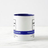 Hervorragender Firmenname auf der Navy Blue Combo- Tasse (Zentrum)