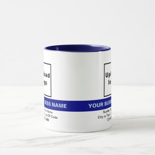 Hervorragender Firmenname auf der Navy Blue Combo- Tasse (Zentrum)