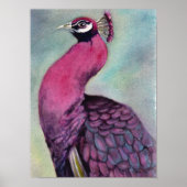 Hervorragender Hot Pink Peacock Poster (Vorne)