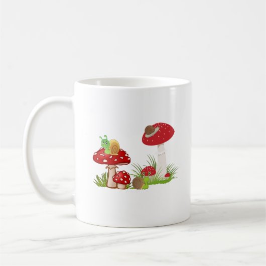 Hervorragender Pilz- und Schneckenmuster Kaffeecup Kaffeetasse (Links)
