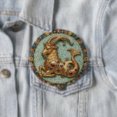 Hervorragender Steinbock 3D Gold-Mosaik-Ring Button (Beispiel)