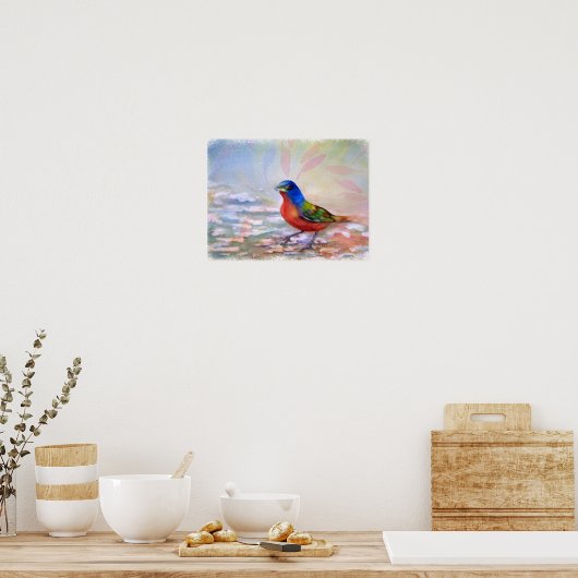 Hervorragender und farbenfroher Frühlingsvogel Poster (Küche)