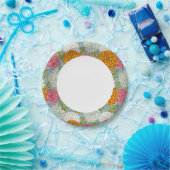 Hervorragendes Muster mit Chrysanthemen Pappteller (Party)