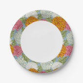 Hervorragendes Muster mit Chrysanthemen Pappteller (Vorderseite)