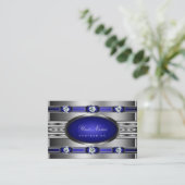 Hervorragendes Silber mit Blauen und Imitaten Rhin Visitenkarte (Stehend Vorderseite)