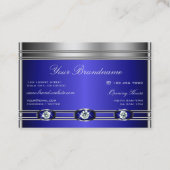 Hervorragendes Silber mit Blauen und Imitaten Rhin Visitenkarte (Rückseite)