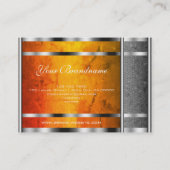 Hervorragendes Silver Snake Muster und orangefarbe Visitenkarte (Rückseite)