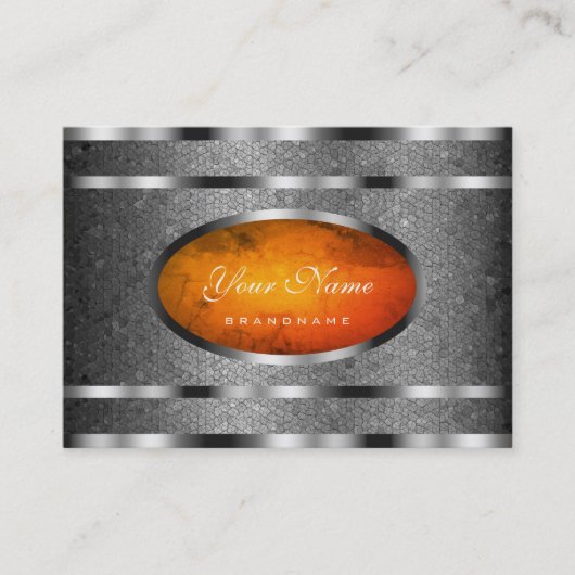 Hervorragendes Silver Snake Muster und orangefarbe Visitenkarte (Vorderseite)