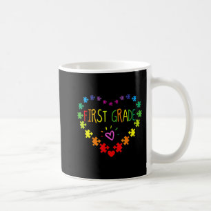 Herz 100. Tag der 1. Klasse Lehrer Autism Awaren Kaffeetasse