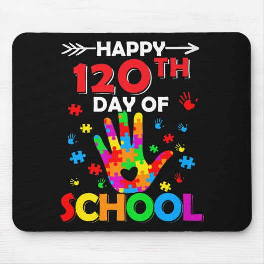 Herz 120. Schullehrer Autismus Bewusstsein Mousepad (Vorne)