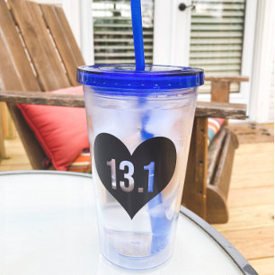 Herz 13.1 Racing Distance Halbmarathon Acryltrinkbecher