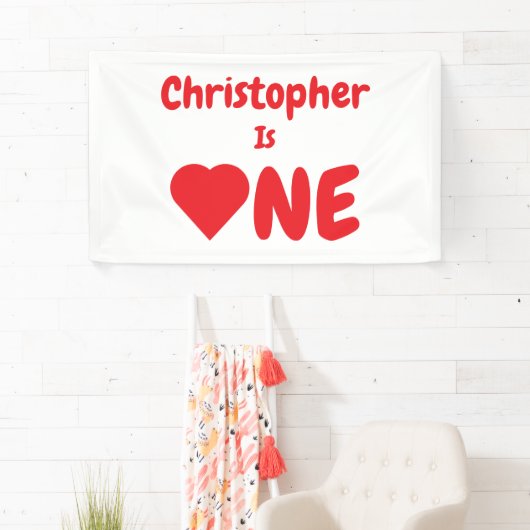 Herz 1. Geburtstag Banner (Insitu)