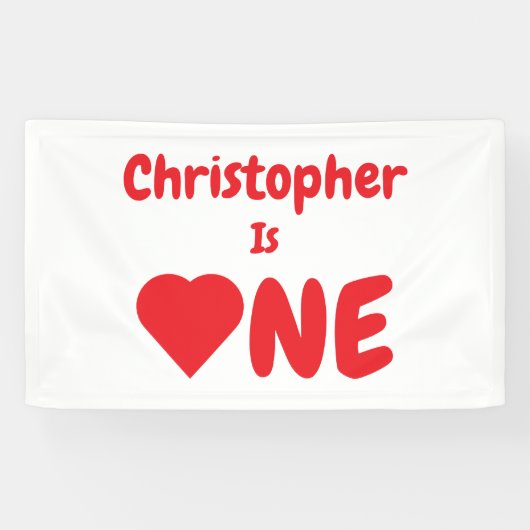 Herz 1. Geburtstag Banner (Horizontal)