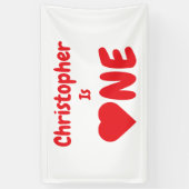 Herz 1. Geburtstag Banner (Vertikal)