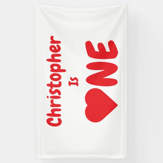 Herz 1. Geburtstag Banner (Vertikal)