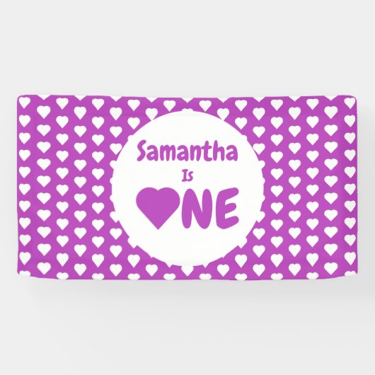 Herz 1. Geburtstag Banner (Horizontal)