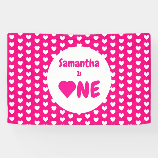 Herz 1. Geburtstag Banner (Horizontal)