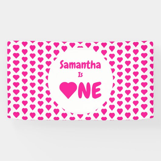 Herz 1. Geburtstag Banner (Horizontal)