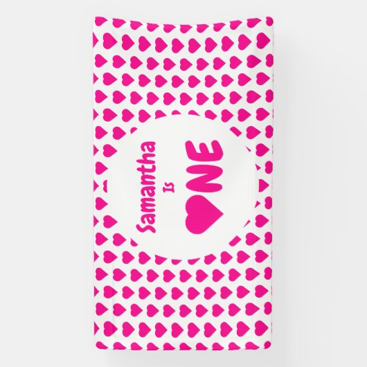 Herz 1. Geburtstag Banner (Vertikal)