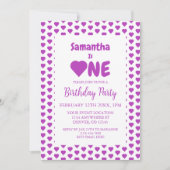 Herz 1. Geburtstag Einladung (Vorderseite)