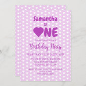 Herz 1. Geburtstag Einladung (Vorne/Hinten)