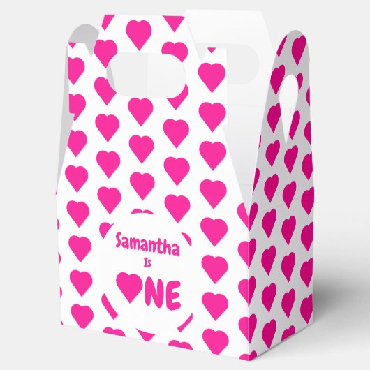 Herz 1. Geburtstag Geschenkschachtel (Geöffnet)