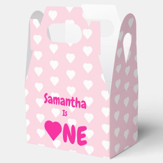 Herz 1. Geburtstag Geschenkschachtel (Geöffnet)