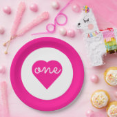Herz 1. Geburtstag Pappteller (Party)