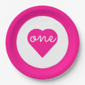 Herz 1. Geburtstag Pappteller (Vorderseite)