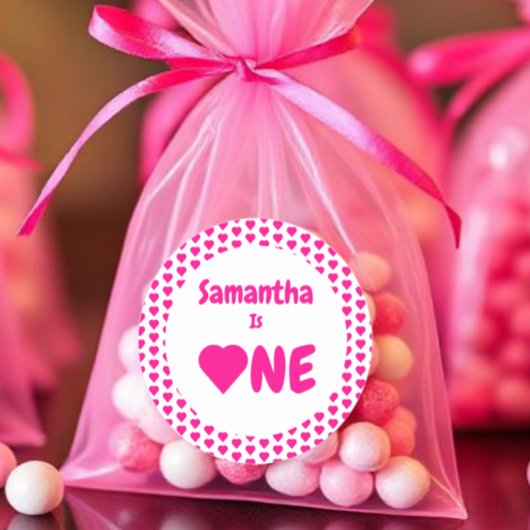 Herz 1. Geburtstag Runder Aufkleber