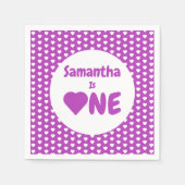 Herz 1. Geburtstag Serviette (Vorderseite)