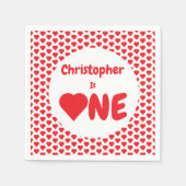 Herz 1. Geburtstag Serviette (Vorderseite)