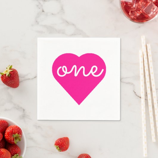 Herz 1. Geburtstag Serviette (Beispiel)