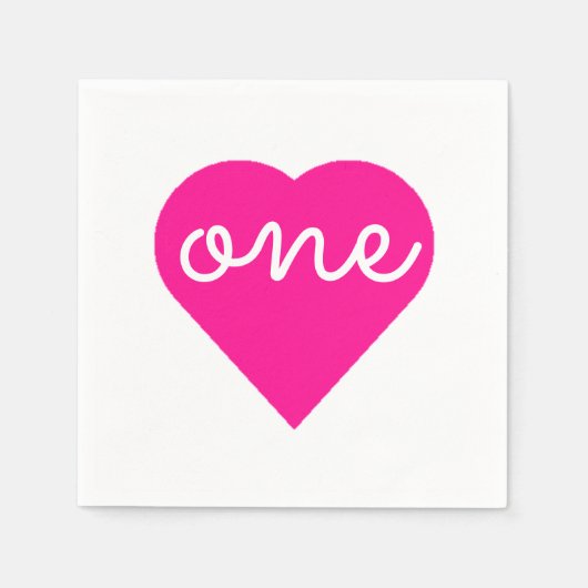 Herz 1. Geburtstag Serviette (Vorderseite)