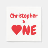 Herz 1. Geburtstag Serviette (Vorderseite)