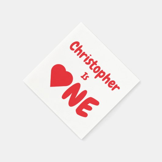 Herz 1. Geburtstag Serviette (Ecke)