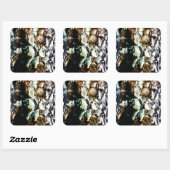 Herz 2012 quadratischer aufkleber (Blatt)