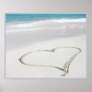 Herz 20x16 auf der Strand-Wand-Kunst Poster
