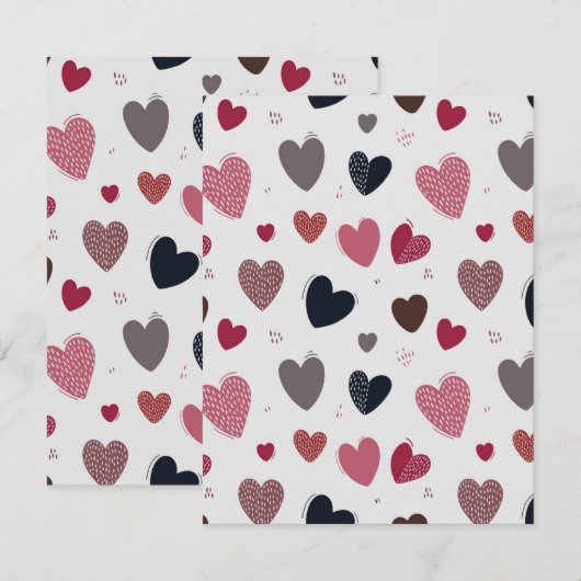 Herz 3 mitteilungskarte (Vorne/Hinten)