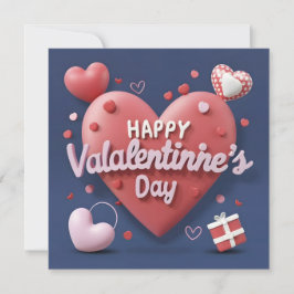 Herz 3d mit Text Happy Valentinstag Feiertagskarte