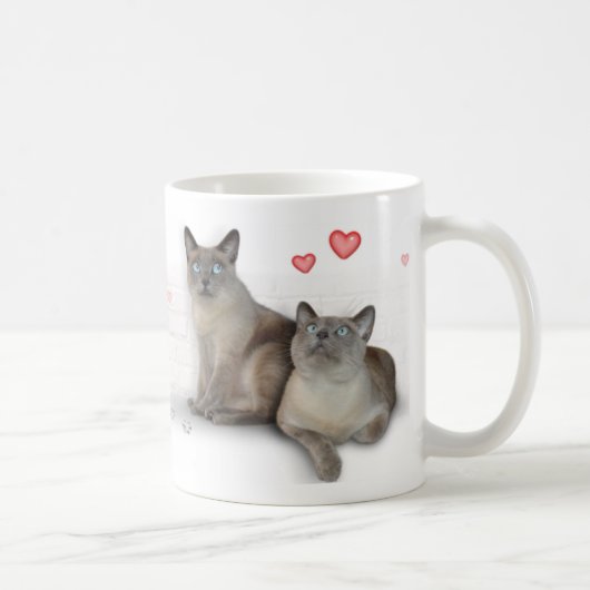 Herz 4 Katzen Kaffeetasse (Rechts)