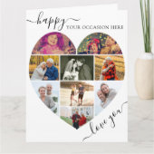 Herz 9 Foto Collage Liebe Sie Skript jeder Fall Karte (Vorderseite)