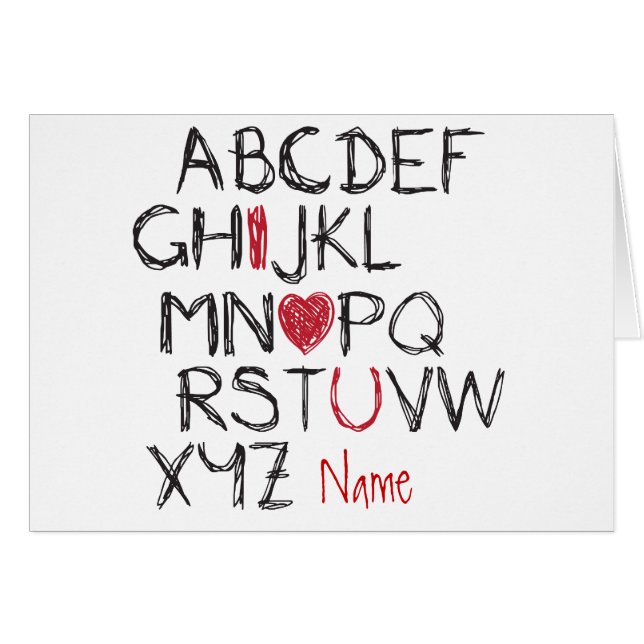 Herz ABCs I Sie personalisiert (Vorderseite (Horizontal))