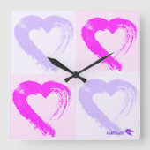 Herz-Acrylwand-Uhr Quadratische Wanduhr (Vorderseite)
