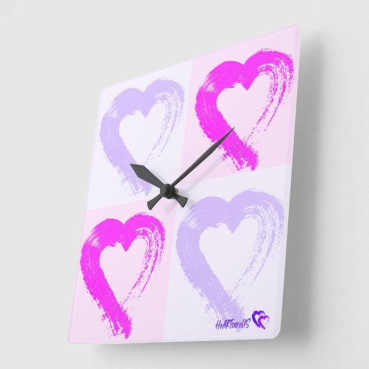 Herz-Acrylwand-Uhr Quadratische Wanduhr (Winkel)