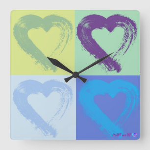Herz-Acrylwand-Uhr Quadratische Wanduhr